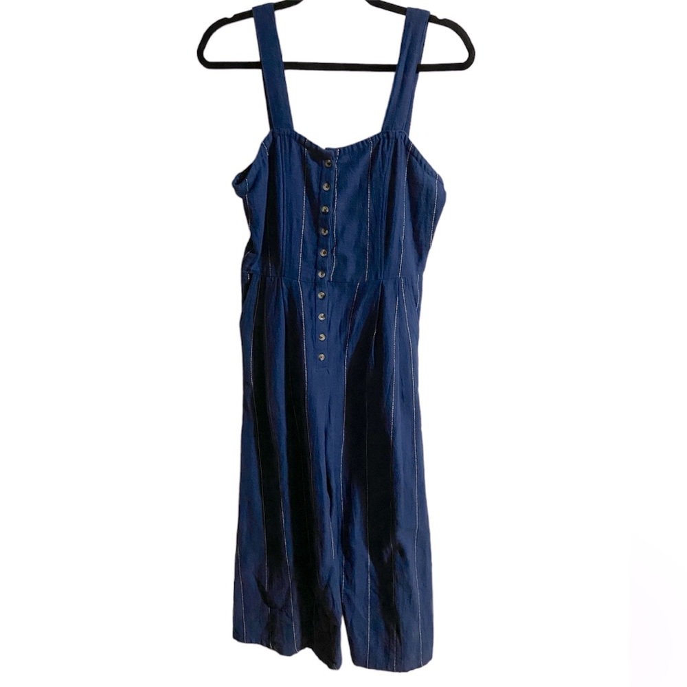 Billabong Navy Button-Front Jumpsuit